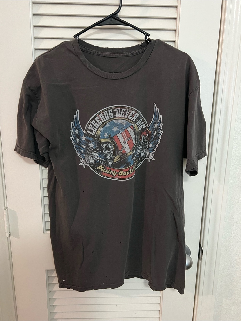 Harley-Davidson Black Short-Sleeve Tee with Patriotic Helmet Graphic